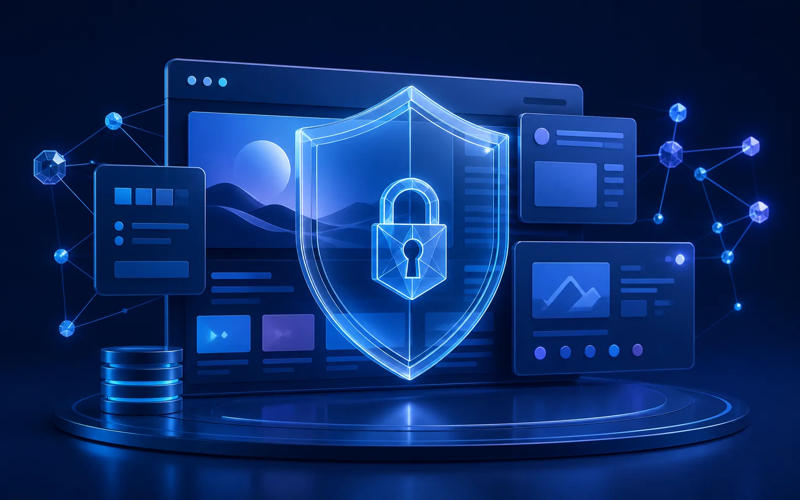 WordPress website security represented by a protected digital interface