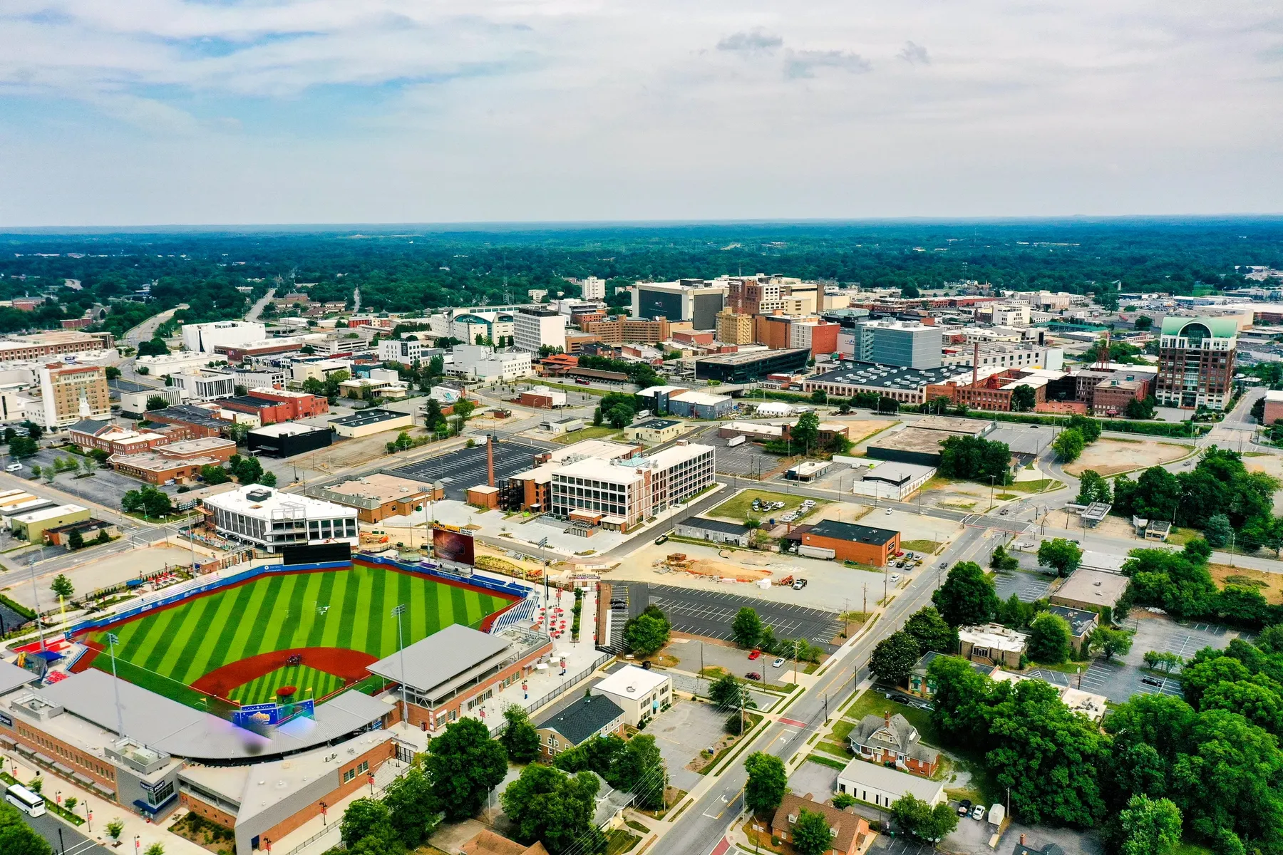 Aerial view of downtown High Point, North Carolina